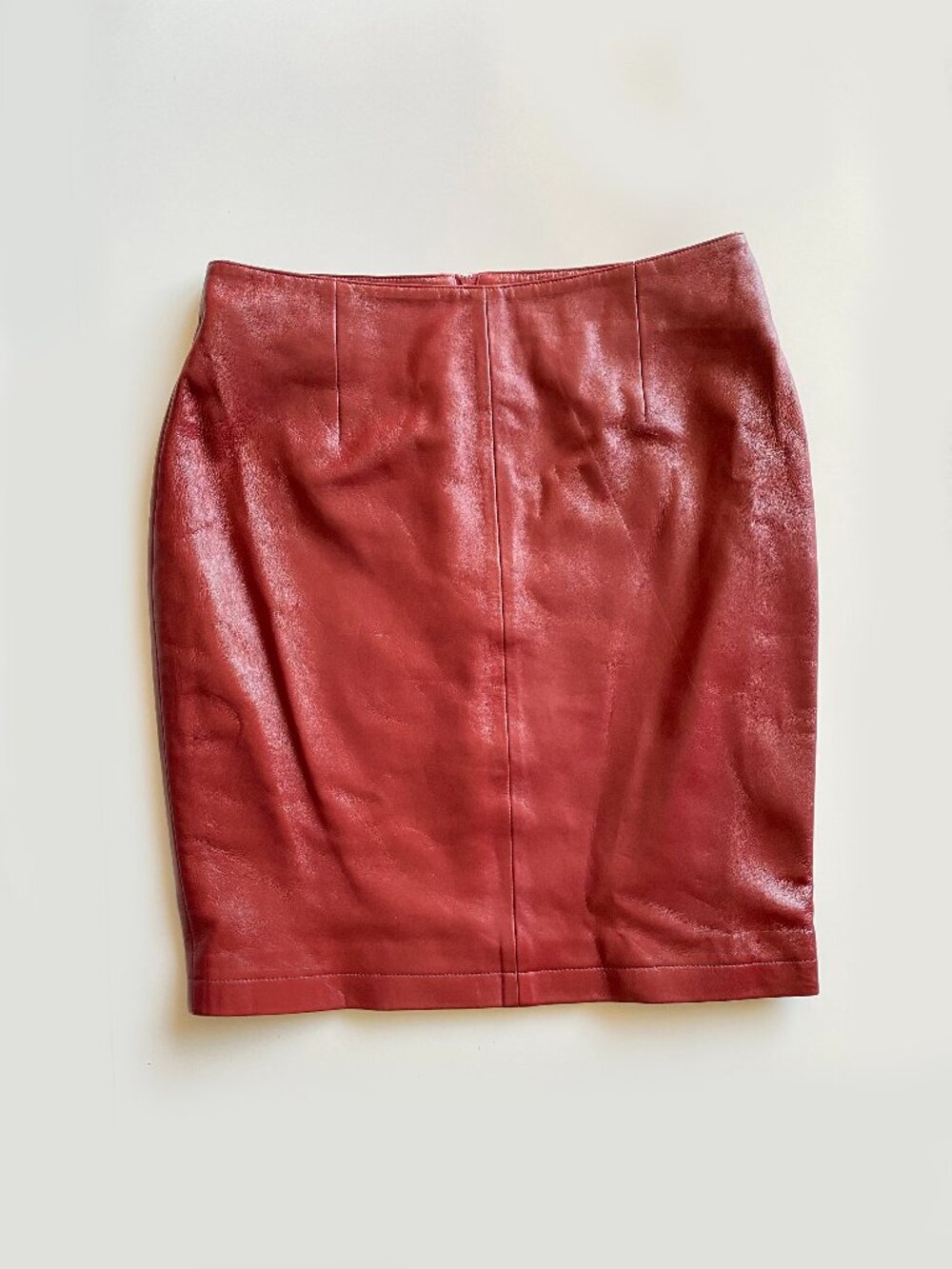 Hugo Buscati Collection Leather Skirt Burgundy Size 12